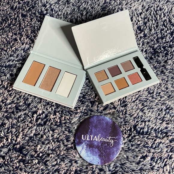 NWT❗️Ulta Beauty BLUE 2 Piece Mini Variety Cosmetic Sampler Set & Compact Mirror - Picture 2 of 8
